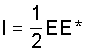 I = 1 / 2 * E * E*