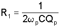 R1 = 1 / ( 2 * omega p * C * Qp)